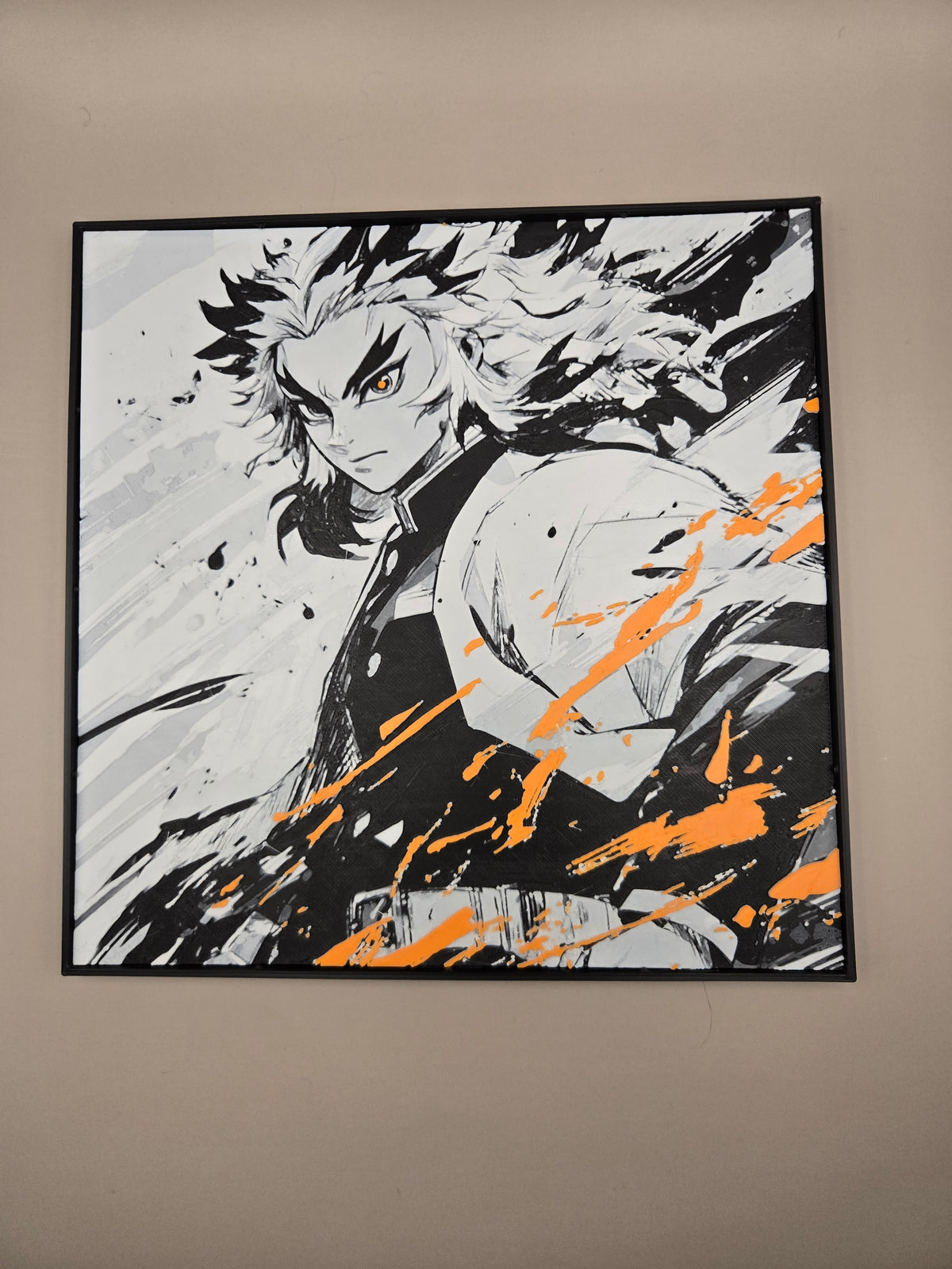 Rengoku Demon Slayer HueForge 3D Printed Wall Art