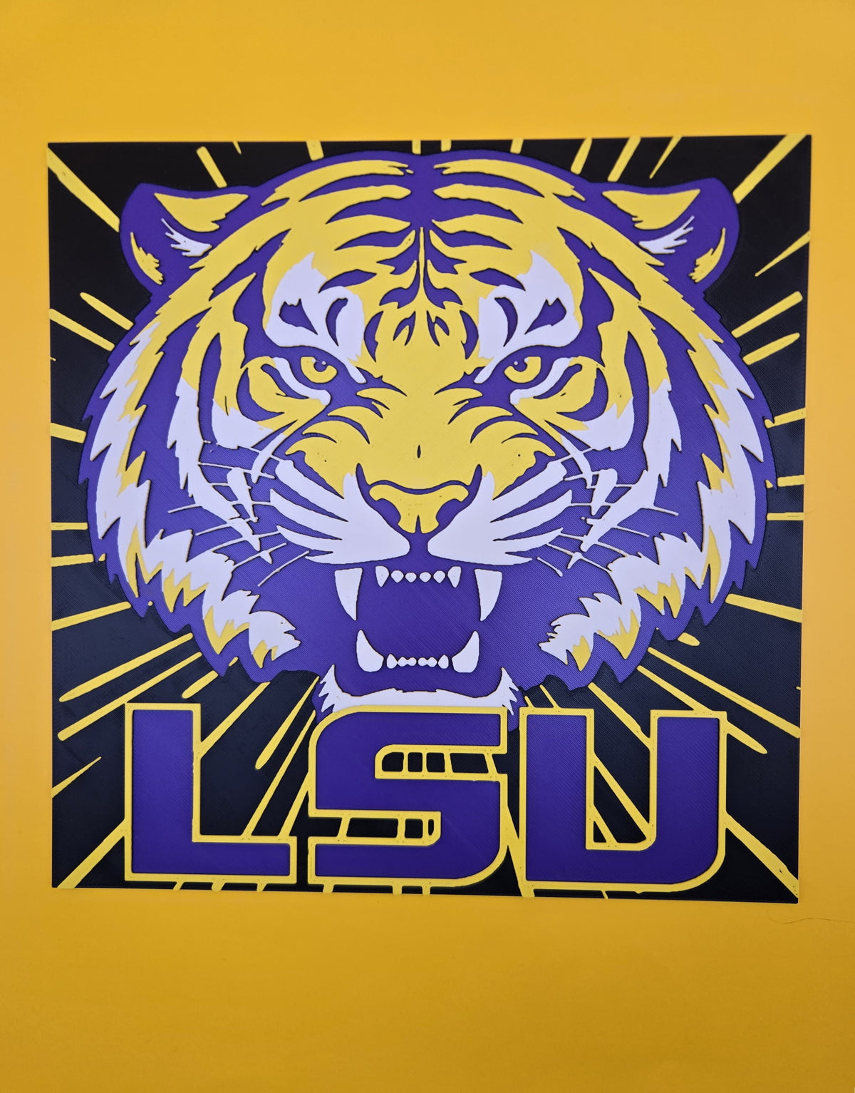 LSU Tigers 3D Printed HueForge Wall Art
