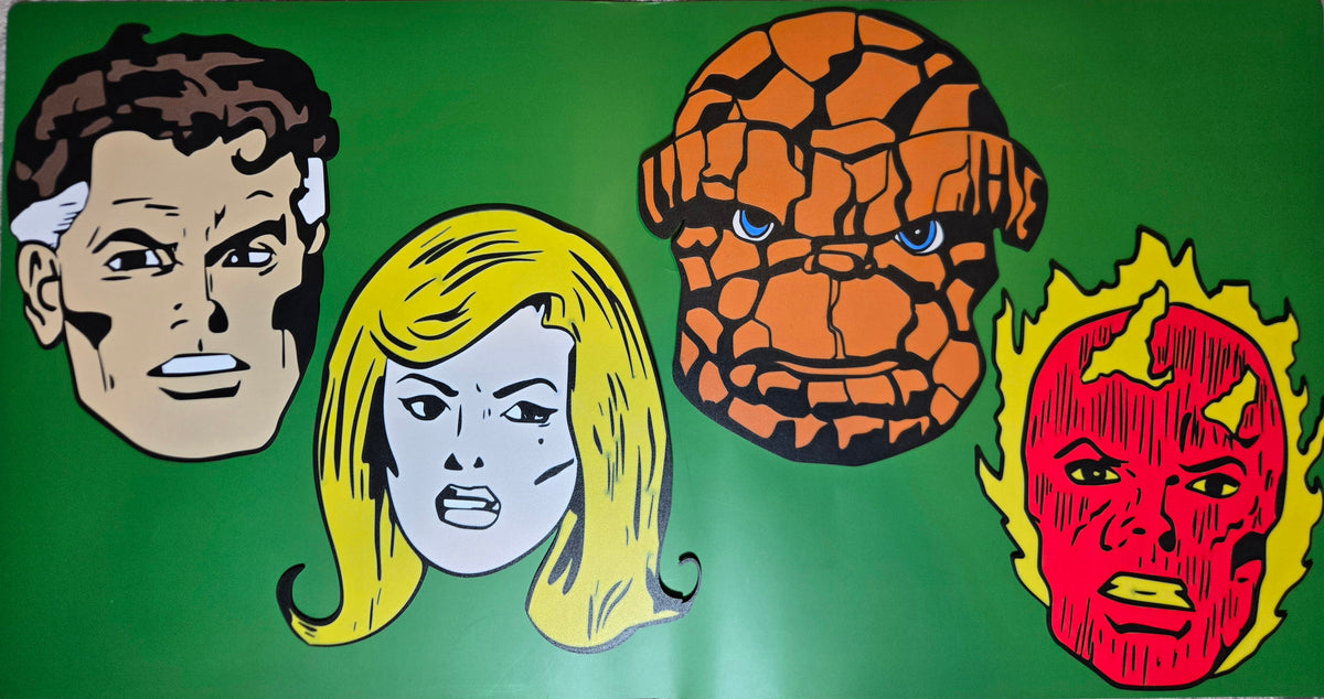 3D Printed F4 Comic Character Head Wall Art