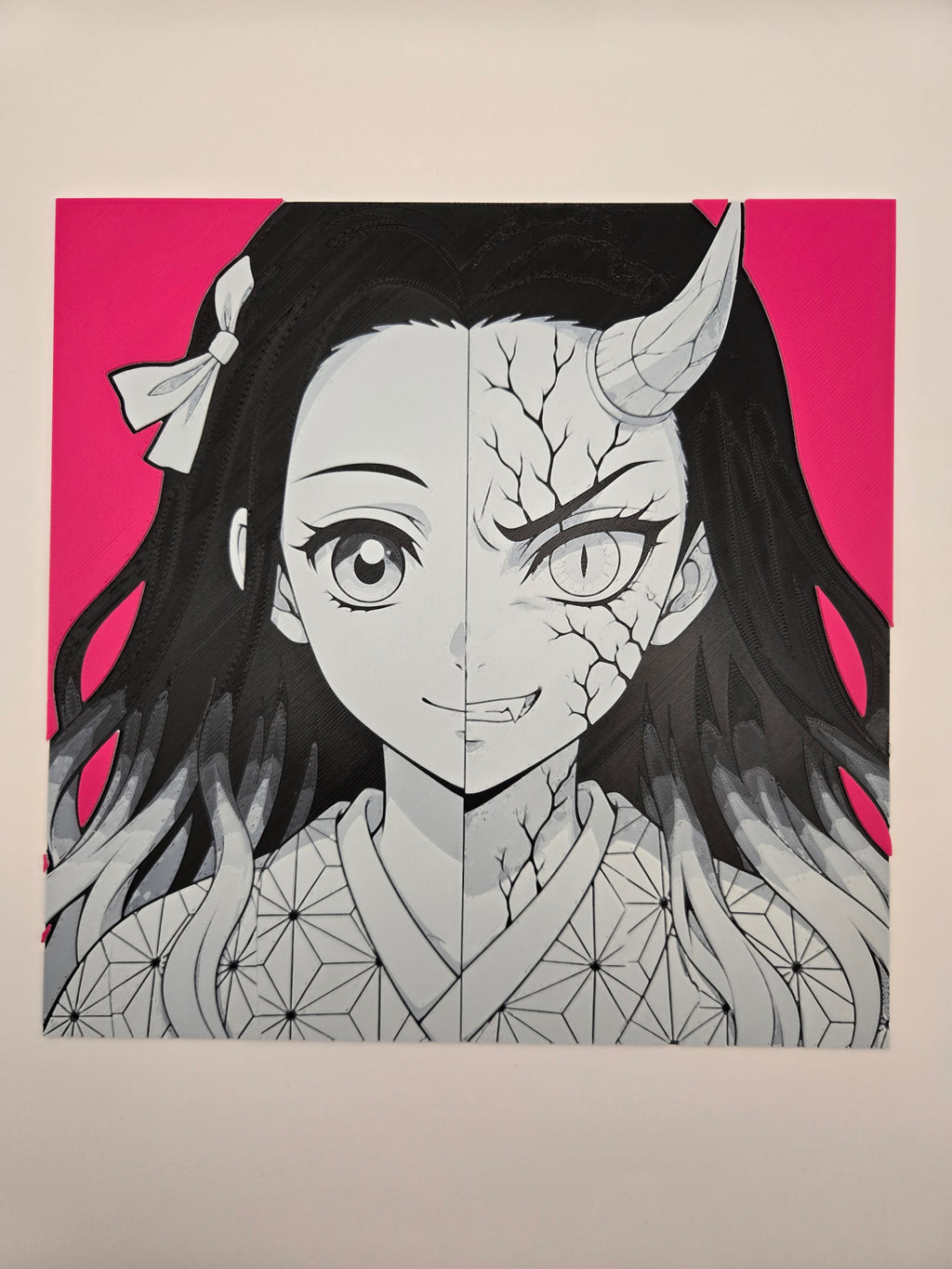 Nezuko Demon Slayer HueForge 3D Printed Wall Art
