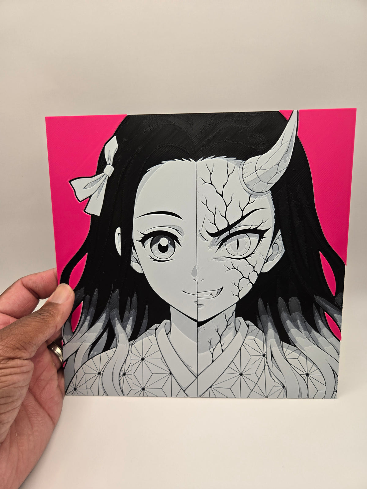 Nezuko Demon Slayer HueForge 3D Printed Wall Art