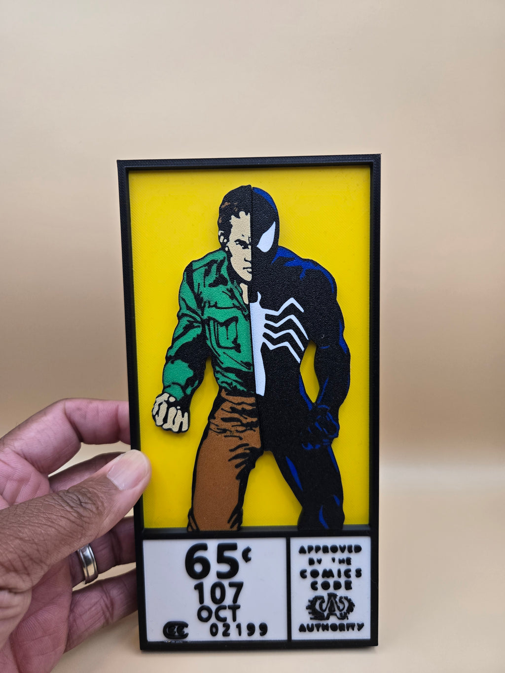 Peter Parker / Black Suit Spider-Man Corner Box – 3D Printed Wall Art