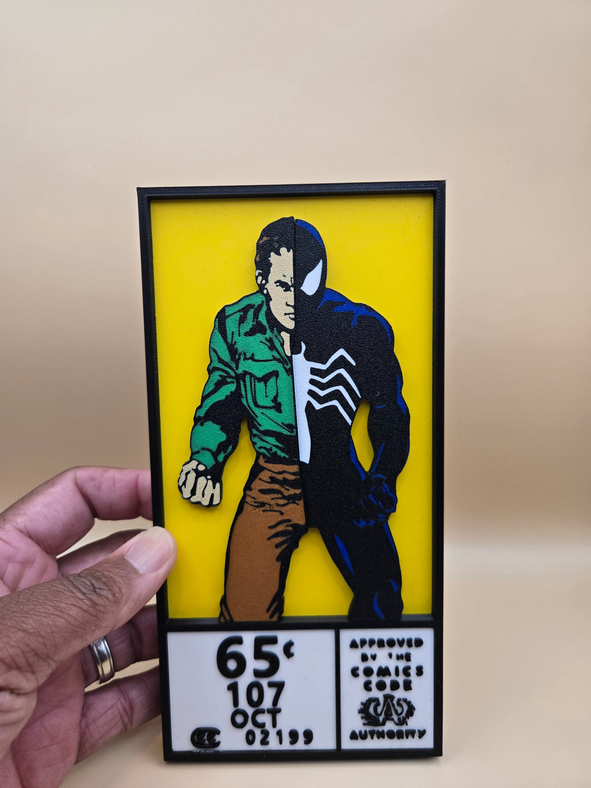 Peter Parker / Black Suit Spider-Man Corner Box – 3D Printed Wall Art