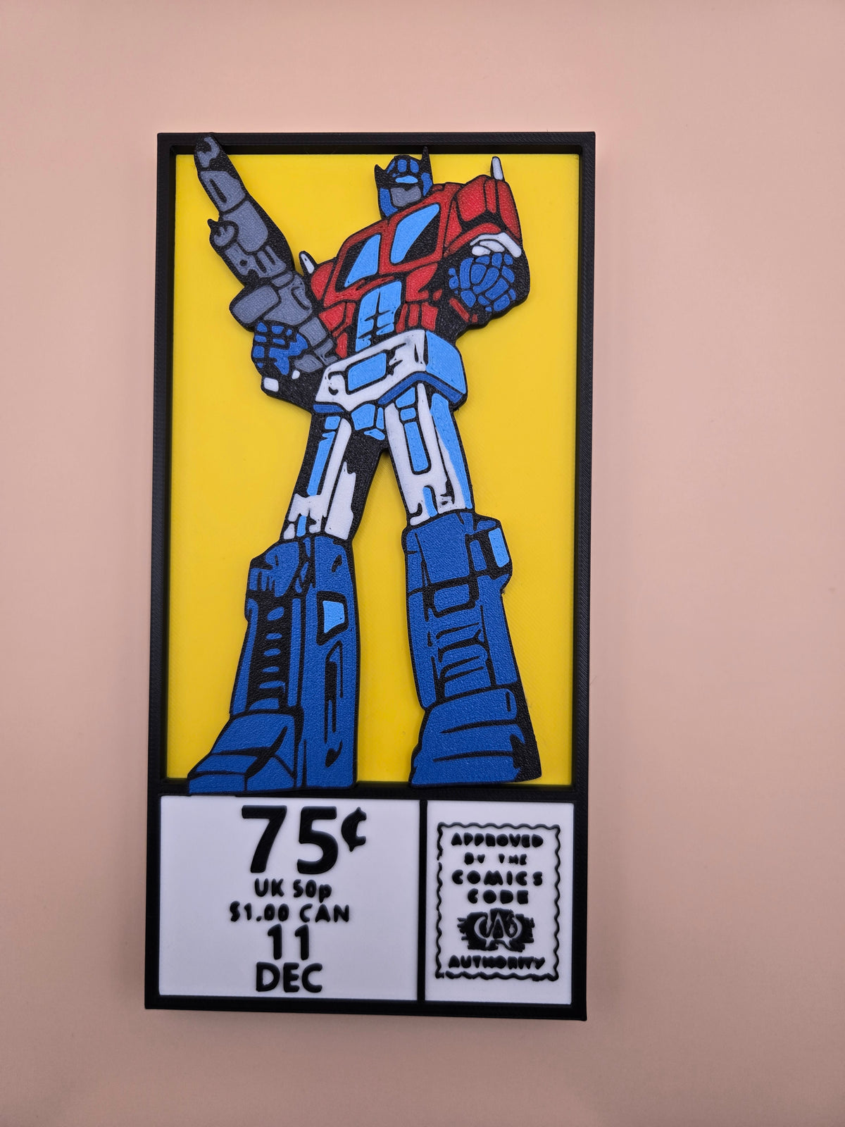 Optimus Prime Comic Corner Box – 3D Printed Transformers Wall Art