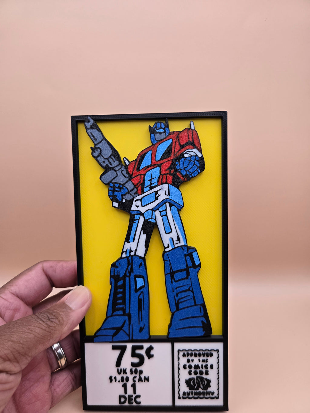 Optimus Prime Comic Corner Box – 3D Printed Transformers Wall Art