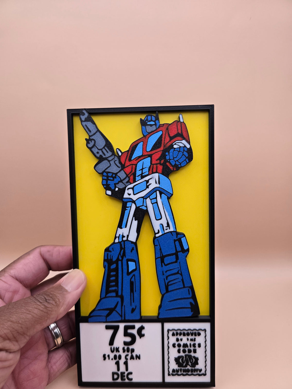 Optimus Prime Comic Corner Box – 3D Printed Transformers Wall Art