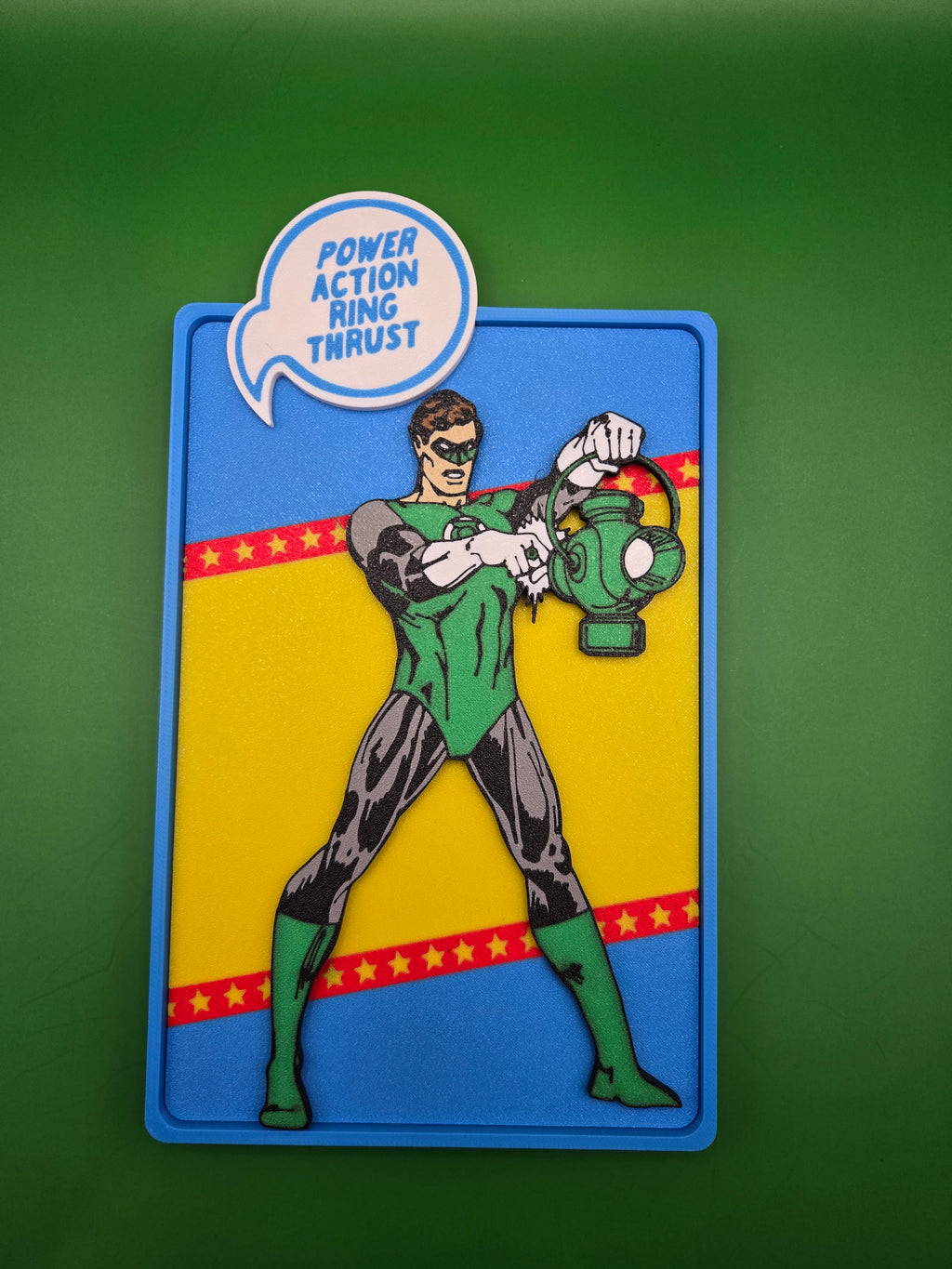 Green Lantern Comic Corner Box – 3D Printed DC Wall Art