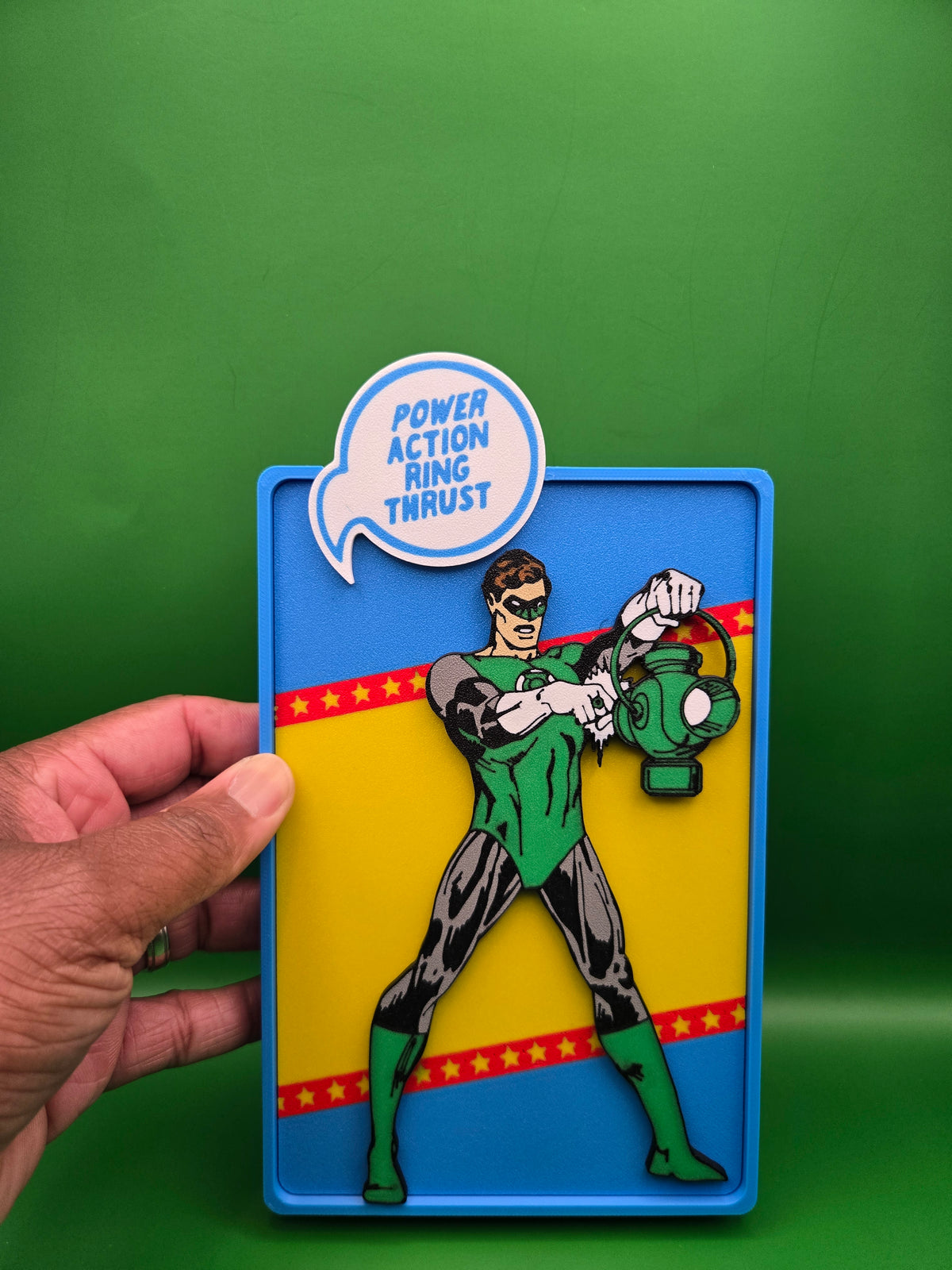 Green Lantern Comic Corner Box – 3D Printed DC Wall Art