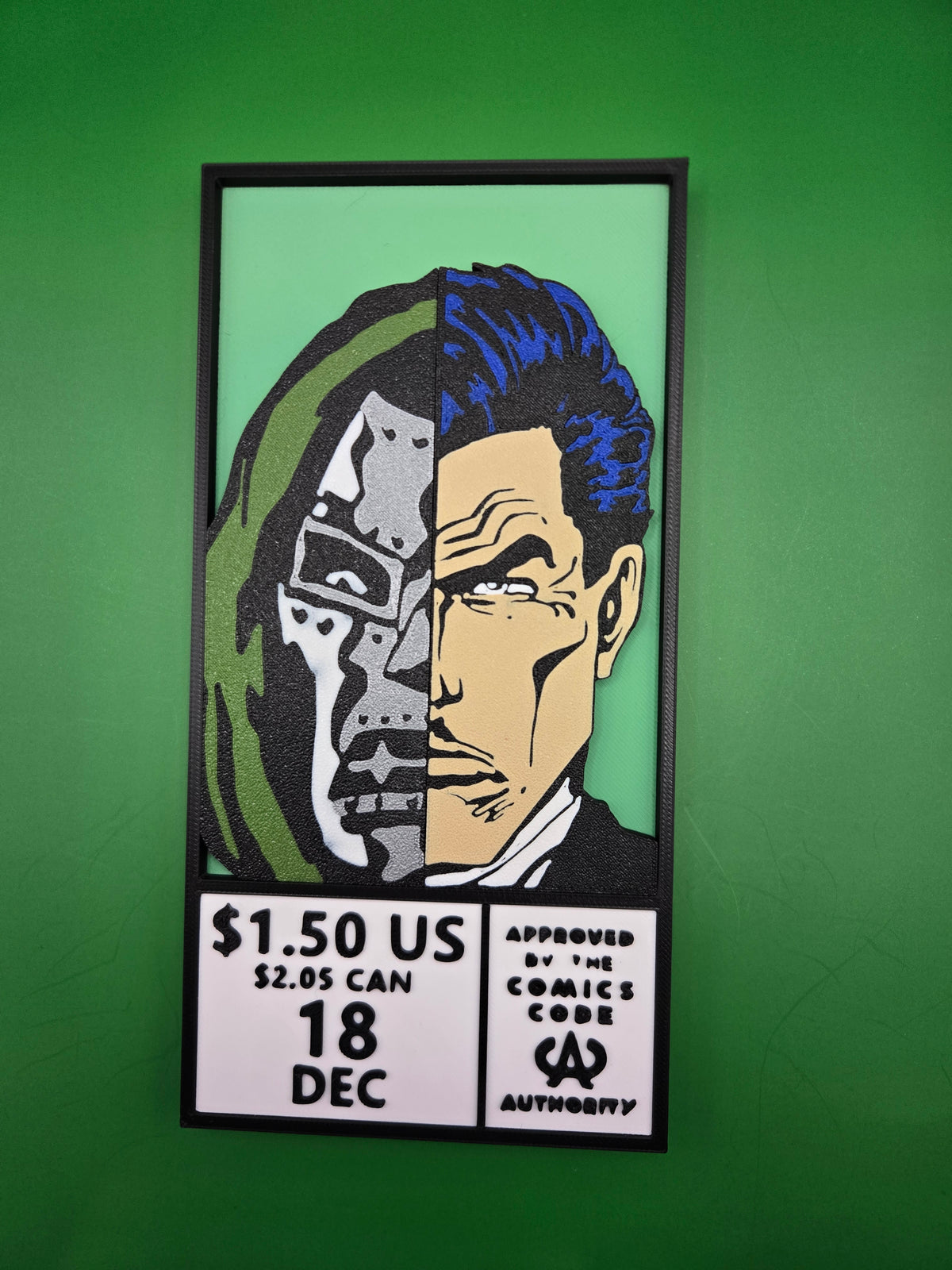 Dr Doom / Tony Stark Comic Corner Box – 3D Printed Marvel Wall Art