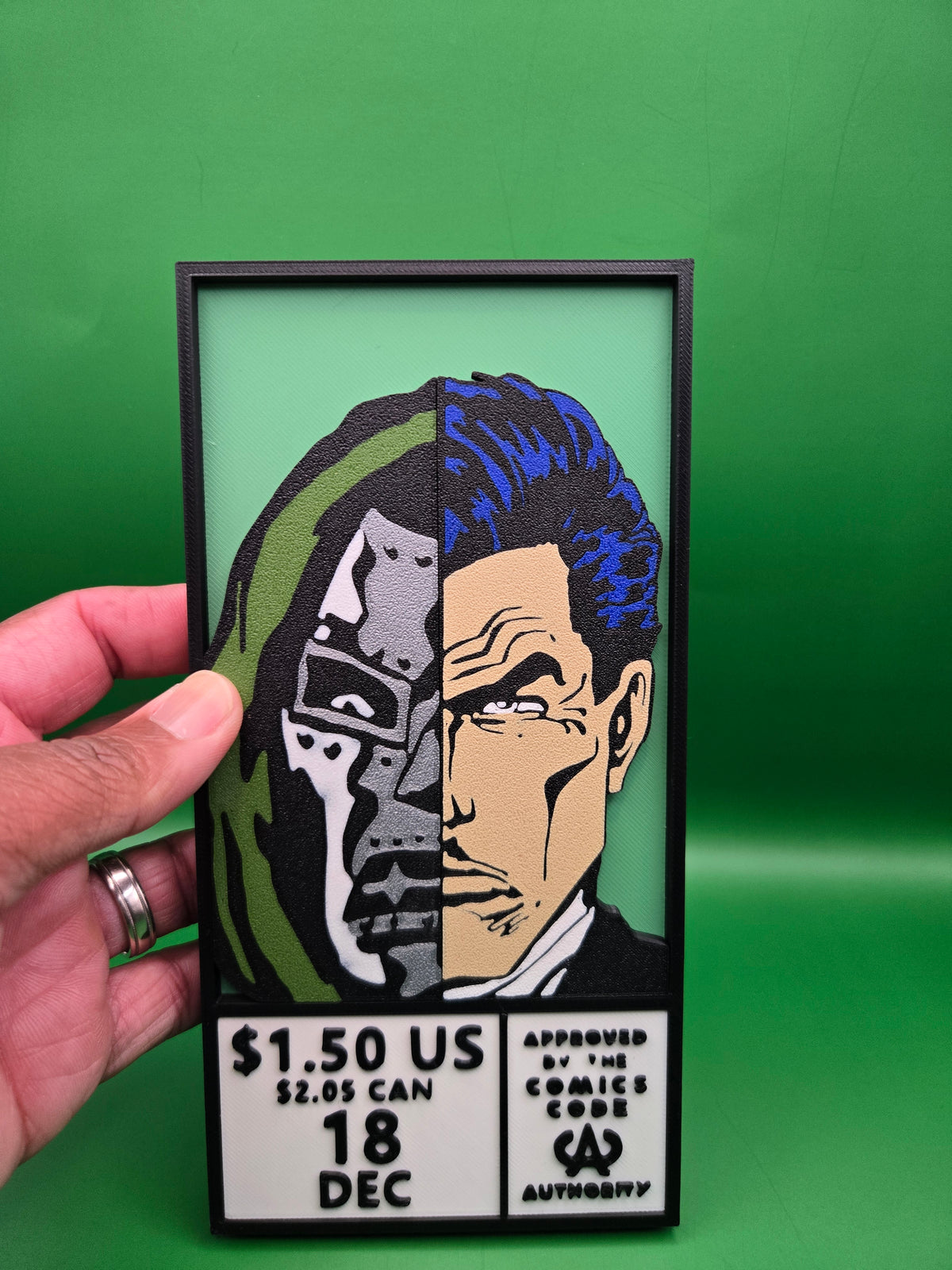Dr Doom / Tony Stark Comic Corner Box – 3D Printed Marvel Wall Art