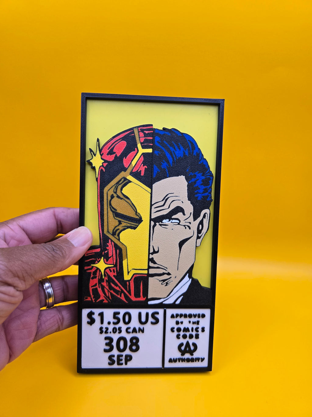 Iron Man / Tony Stark Comic Corner Box – 3D Printed Marvel Wall Art