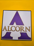 Alcorn State University “A” Hueforge 3D Wall Art – Purple & Gold Braves Decor