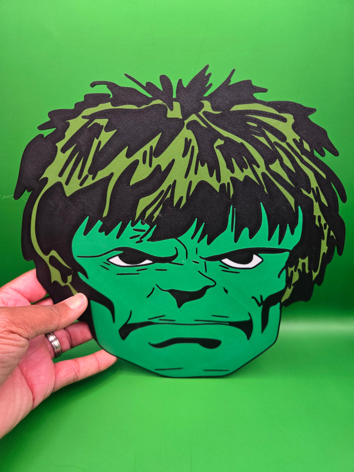 Hulk Giant Head 3D Printed Wall Art