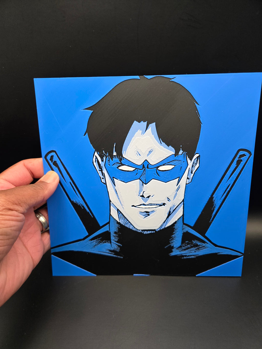 Nightwing Hueforge Art | 3D Printed DC Comic Wall Art