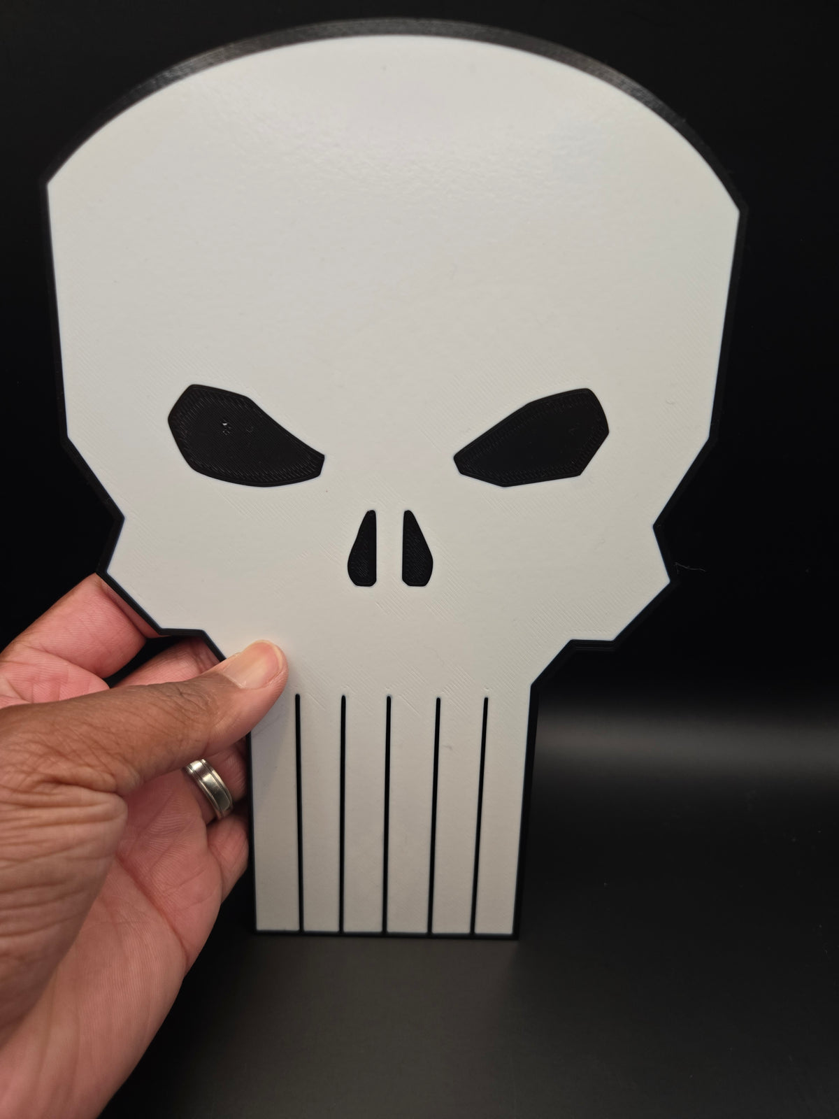 Punisher Skull Giant Head Wall Art | 3D Printed Punisher-Inspired Skull