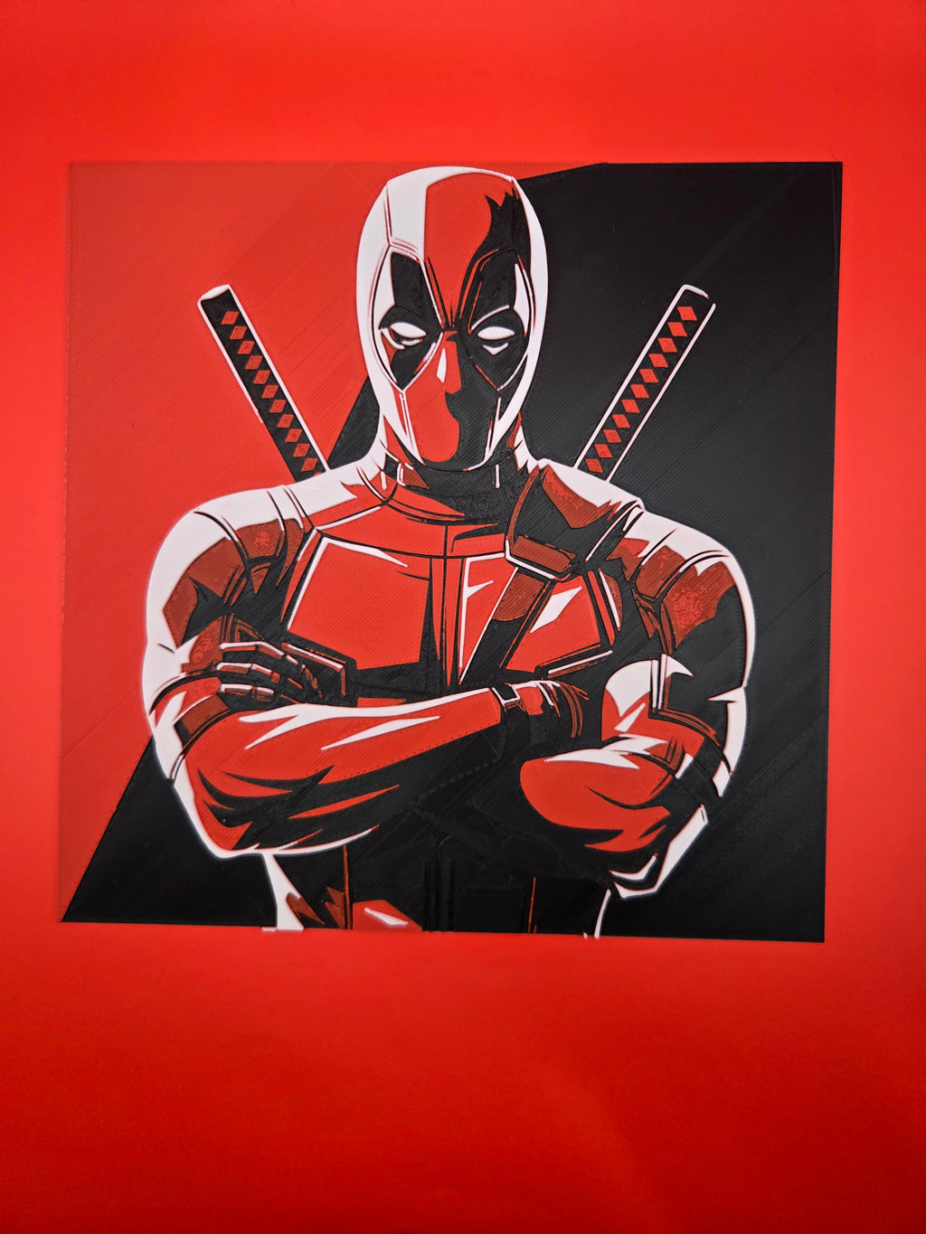 Deadpool Hueforge Art | 3D Printed Comic Wall Art