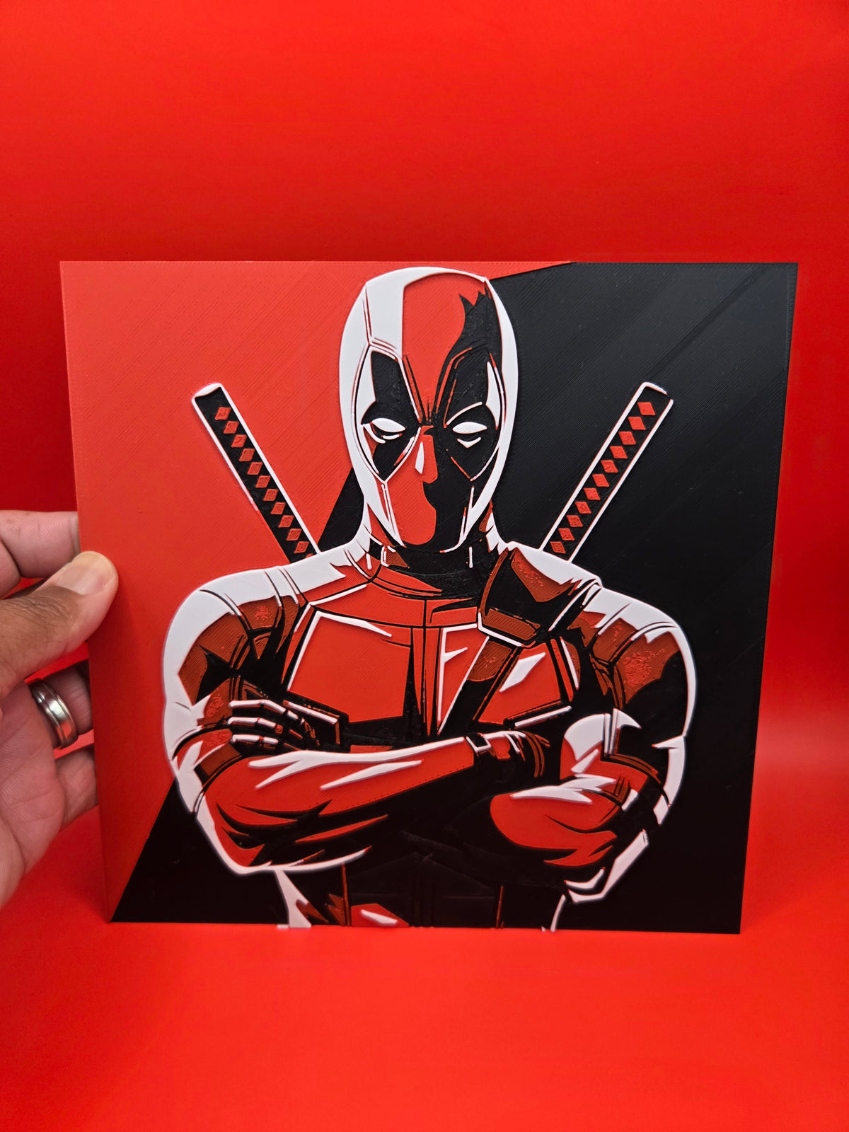 Deadpool Hueforge Art | 3D Printed Comic Wall Art