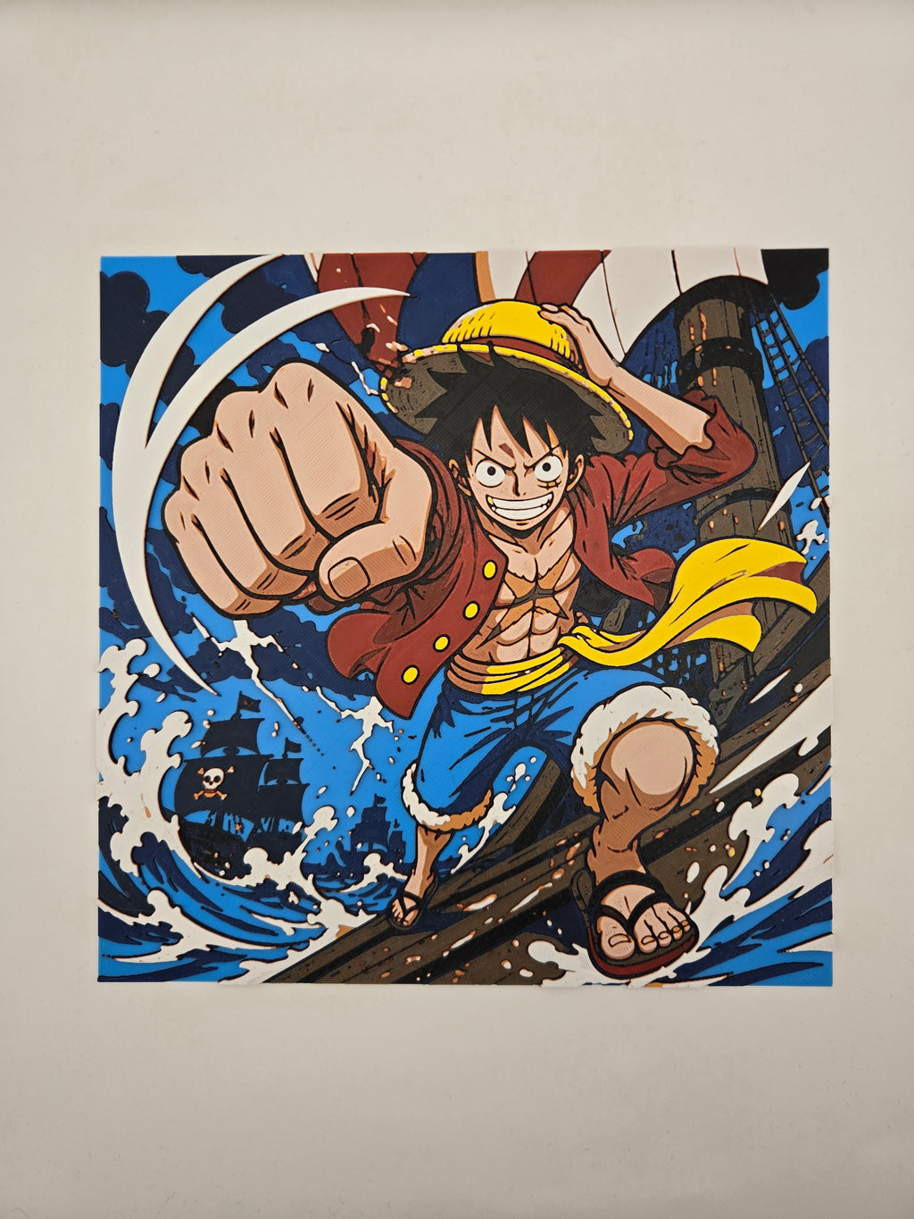 One Piece Monkey D. Luffy HueForge 3D Printed Wall Art | Anime Pirate Decor