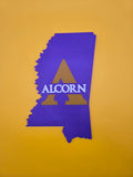 Alcorn State University Mississippi Magnet – 3D Printed Purple & Gold Braves Decor