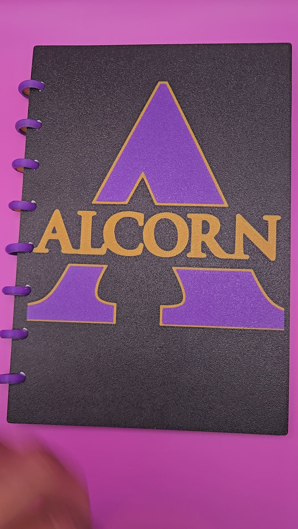 Alcorn State Inspired 3D Printed Notebook – Purple & Gold Braves Journal