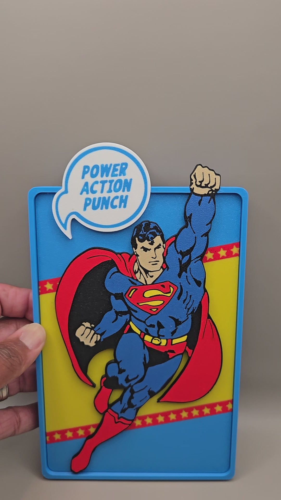 Superman Comic Corner Box – 3D Printed DC Wall Art
