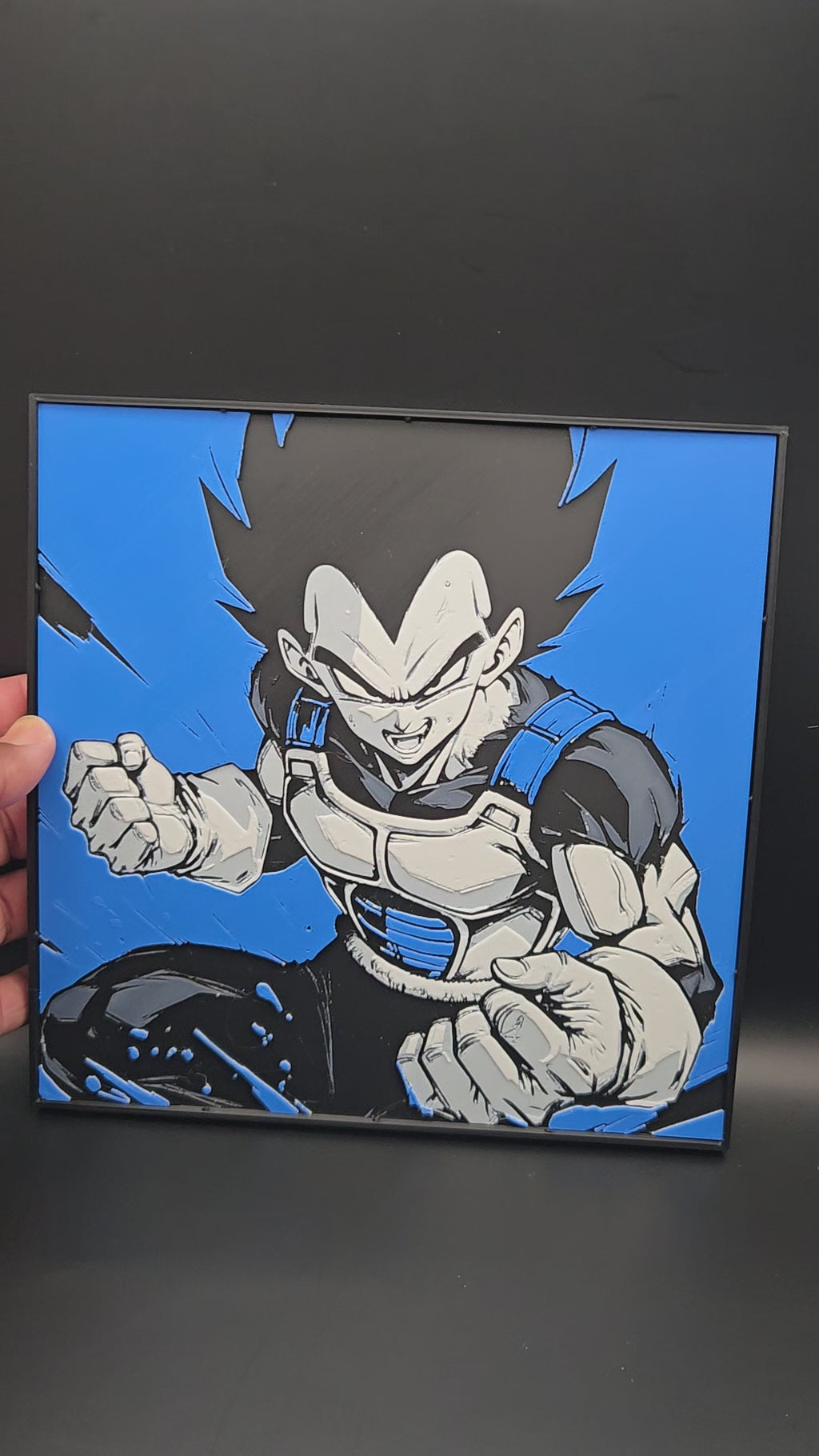Vegeta Dragon Ball Z HueForge 3D Printed Wall Art