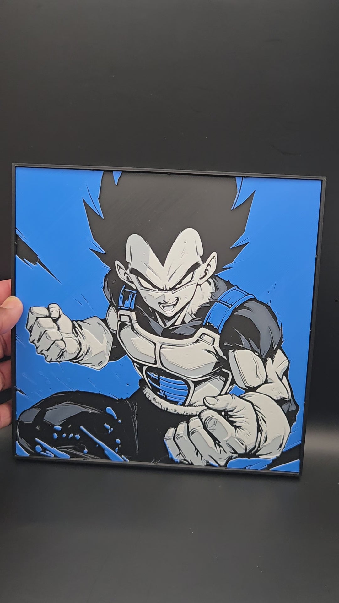 Vegeta Dragon Ball Z HueForge 3D Printed Wall Art