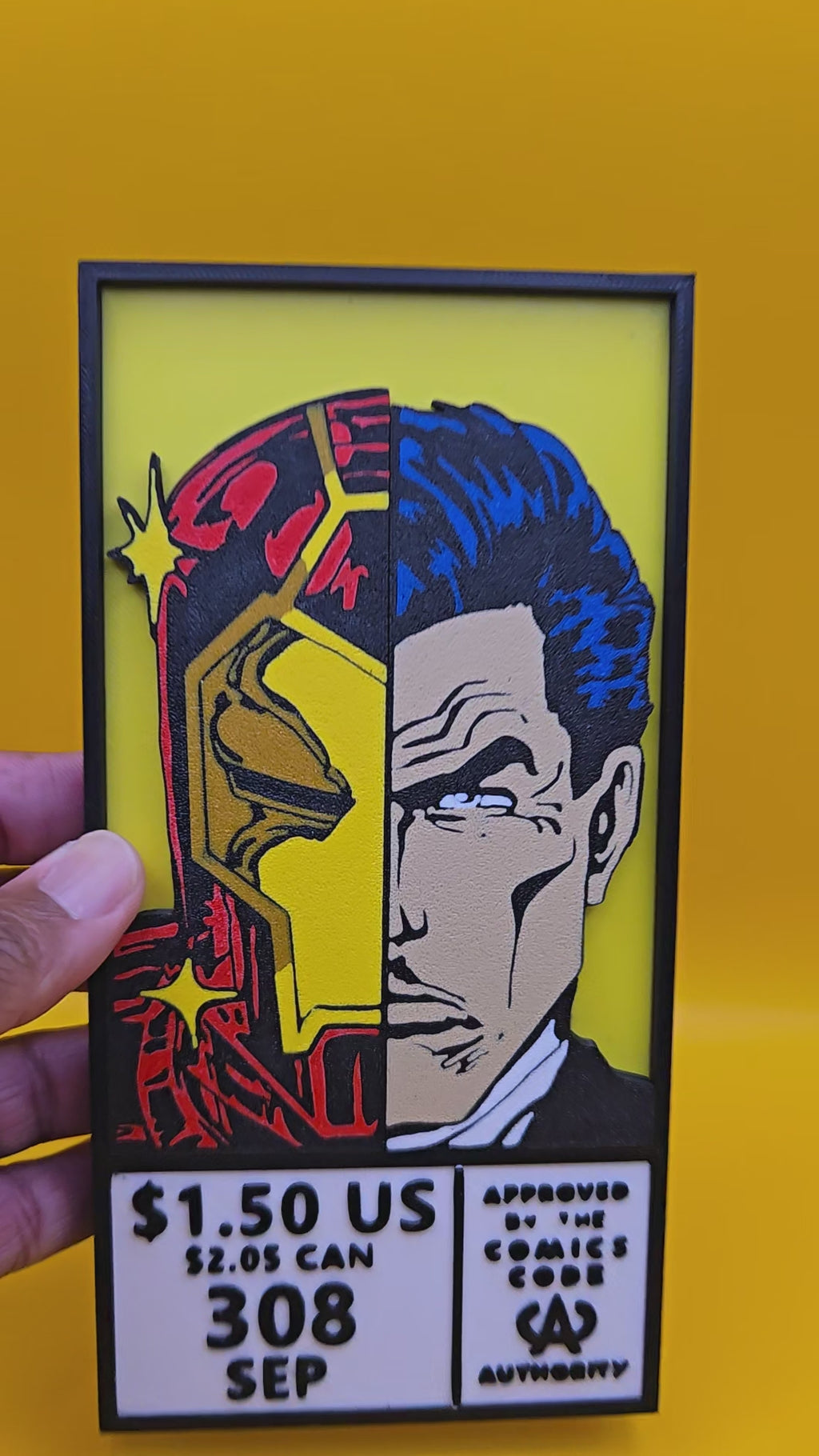 Iron Man / Tony Stark Comic Corner Box – 3D Printed Marvel Wall Art