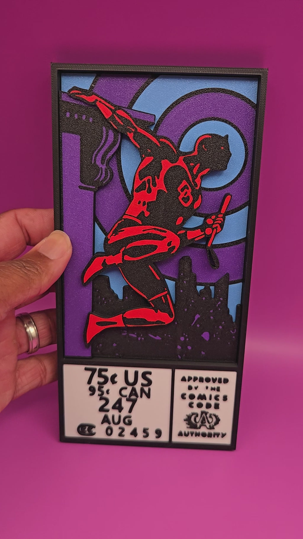 Hanging Daredevil Comic Corner Box