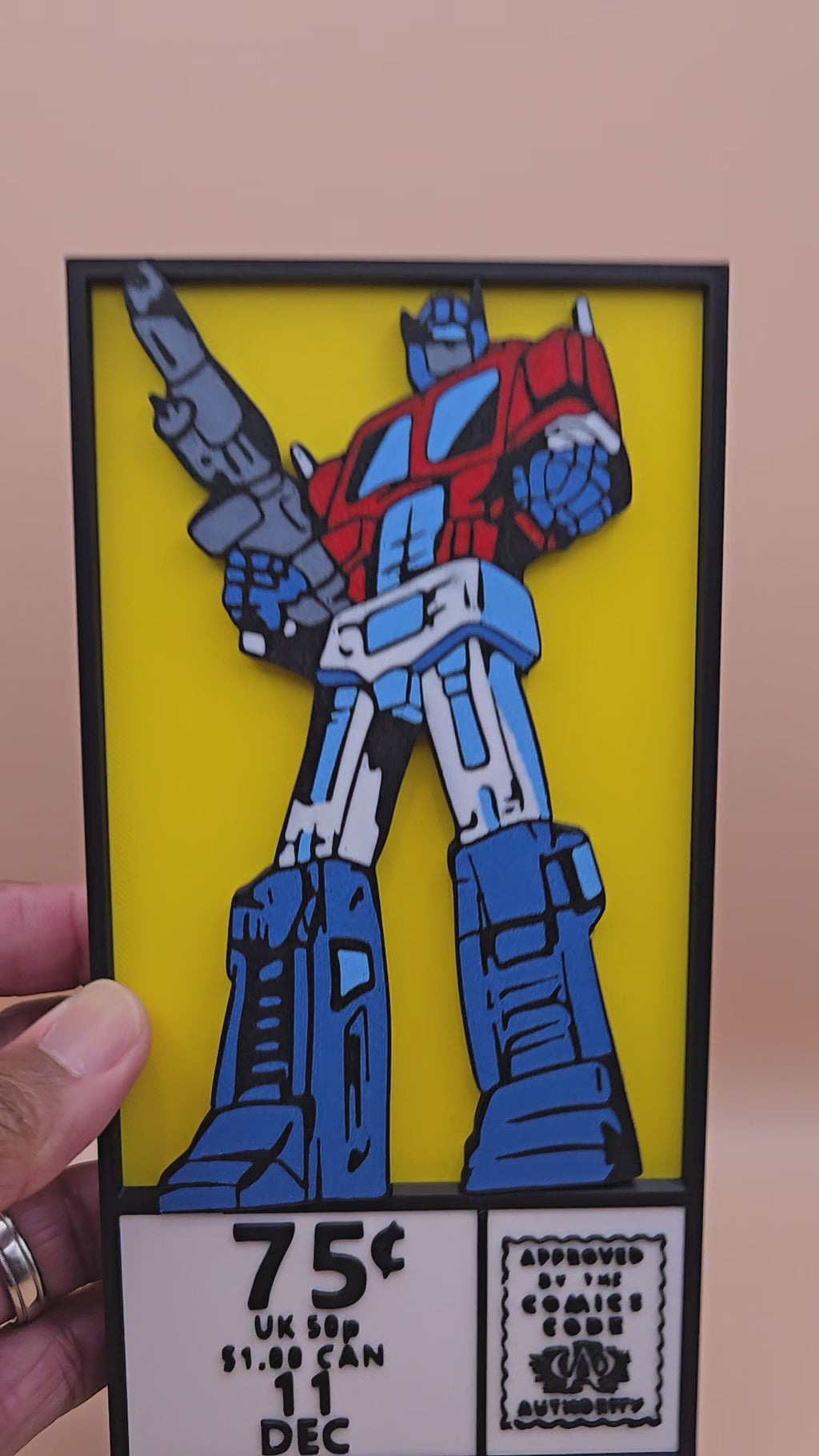 Optimus Prime Comic Corner Box – 3D Printed Transformers Wall Art