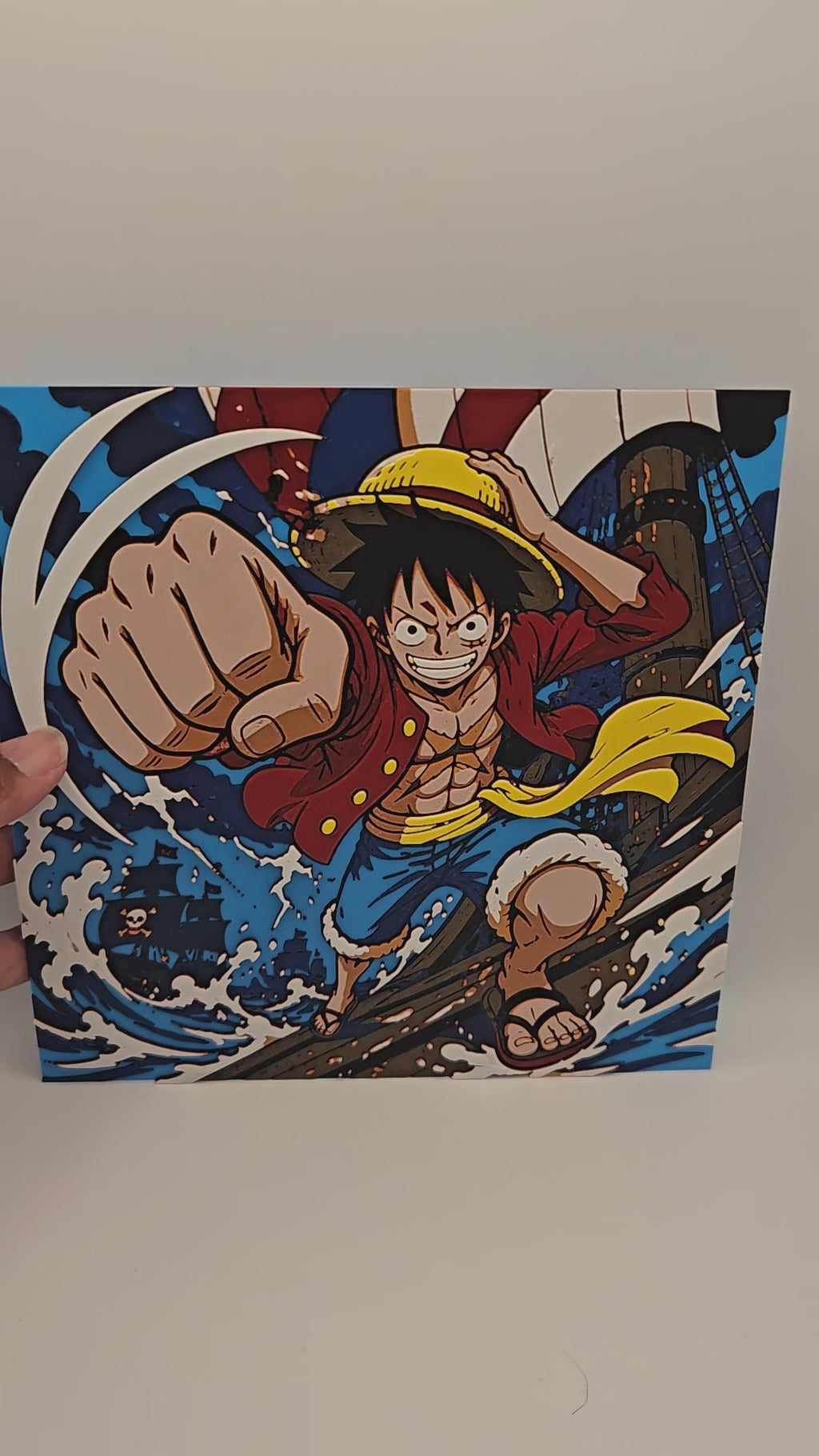 One Piece Monkey D. Luffy HueForge 3D Printed Wall Art | Anime Pirate Decor