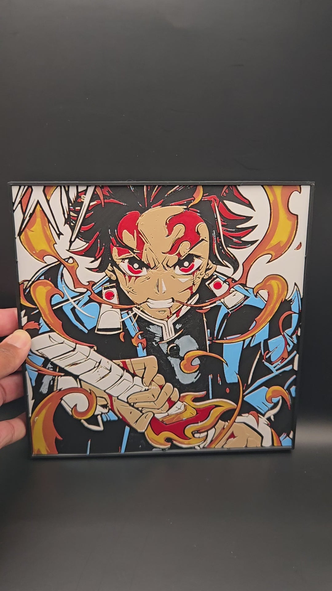 Tanjiro Demon Slayer HueForge 3D Printed Wall Art