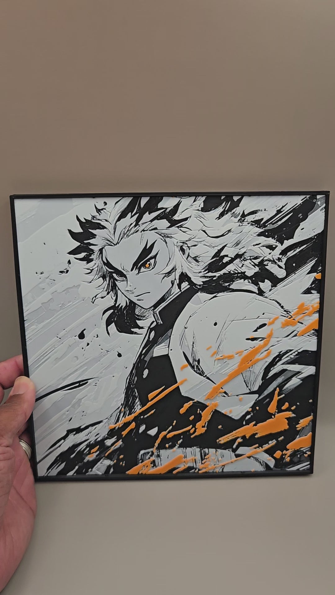Rengoku Demon Slayer HueForge 3D Printed Wall Art