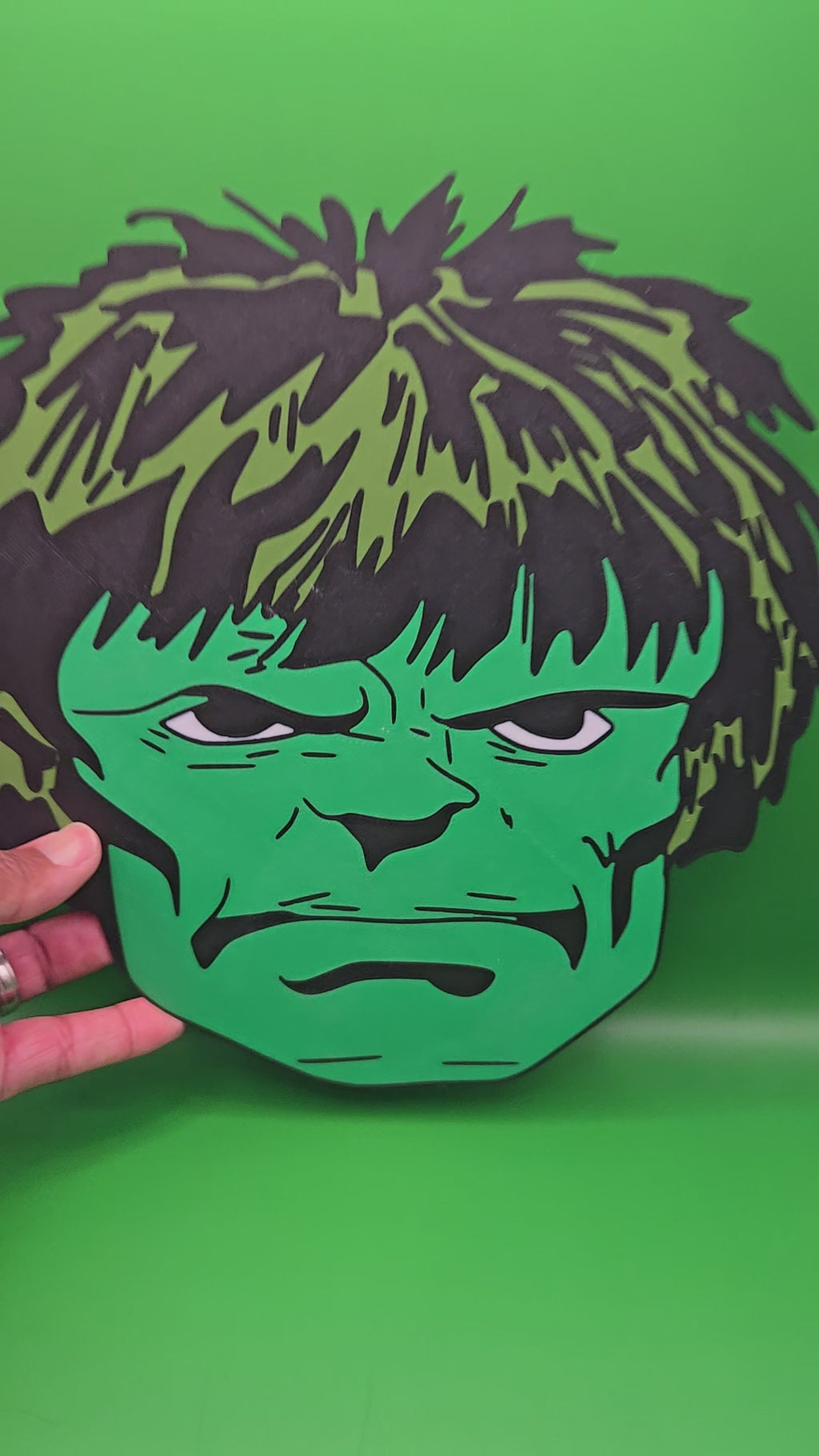 Hulk Giant Head 3D Printed Wall Art