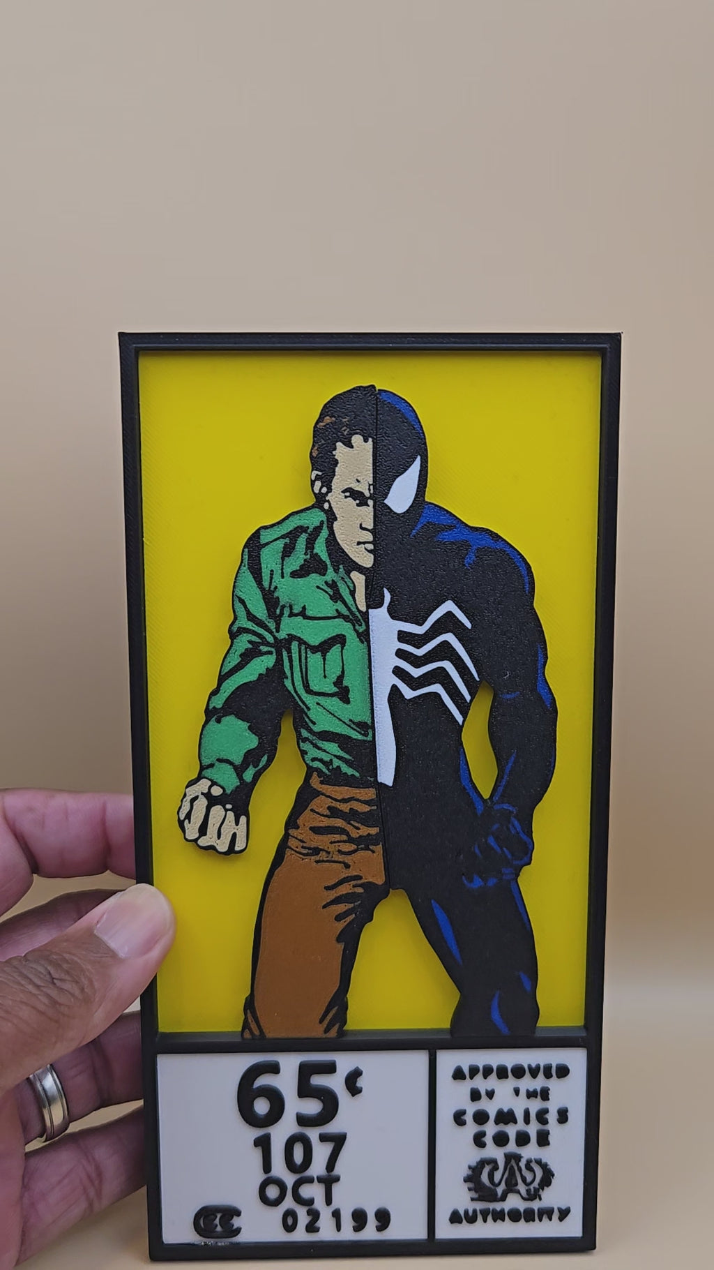 Peter Parker / Black Suit Spider-Man Corner Box – 3D Printed Wall Art