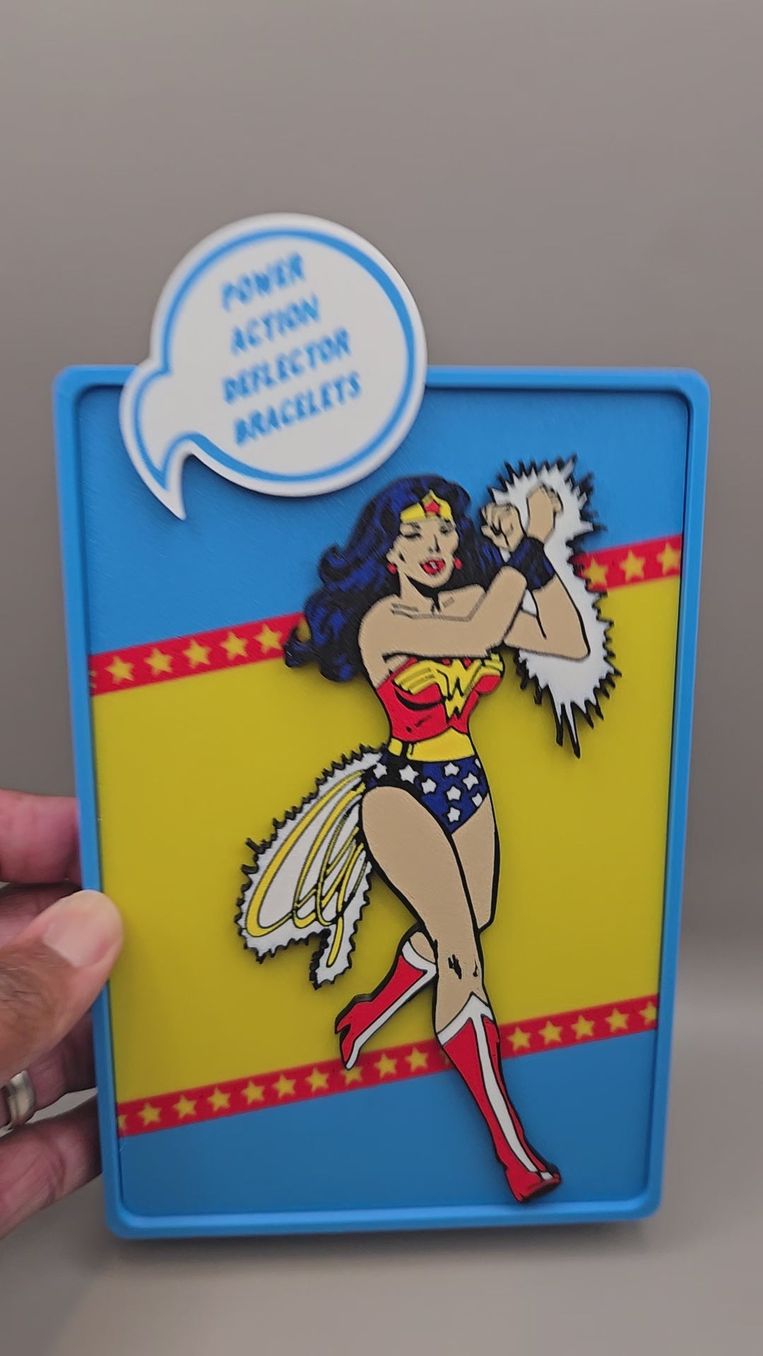 Wonder Woman Comic Corner Box – 3D Printed DC Wall Art
