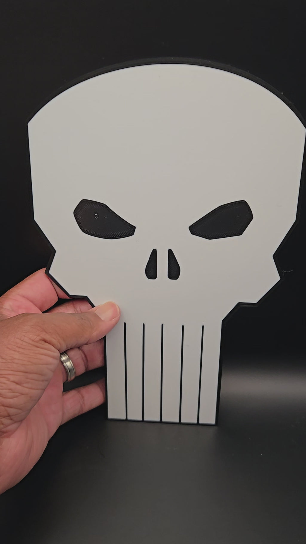 Punisher Skull Giant Head Wall Art | 3D Printed Punisher-Inspired Skull